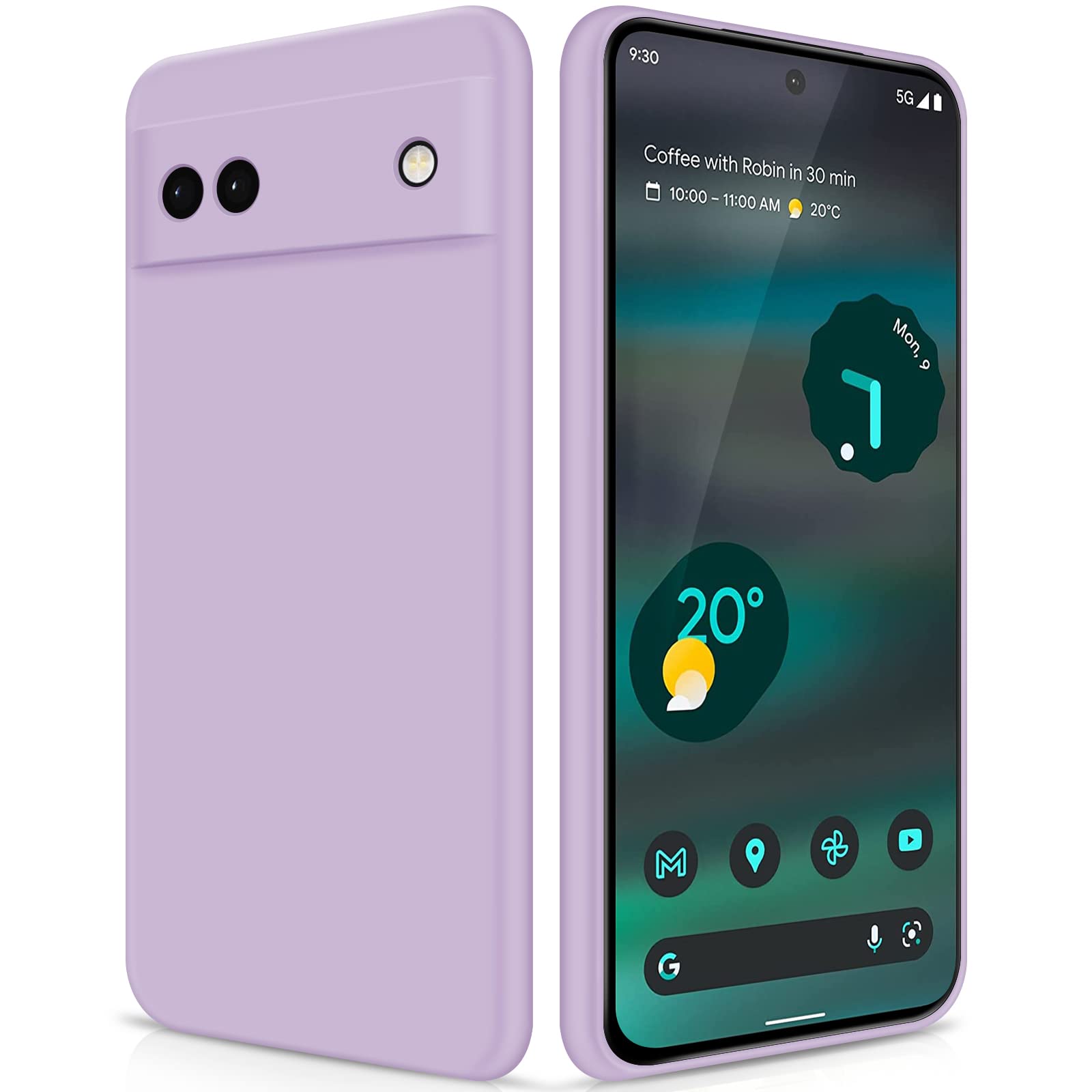 GiiYoon Case Compatible with Google Pixel 6A, Silky-Soft Touch Full-Body Protective Phone Silicone Case, Shockproof Cover with Microfiber Lining, Purple — image 1