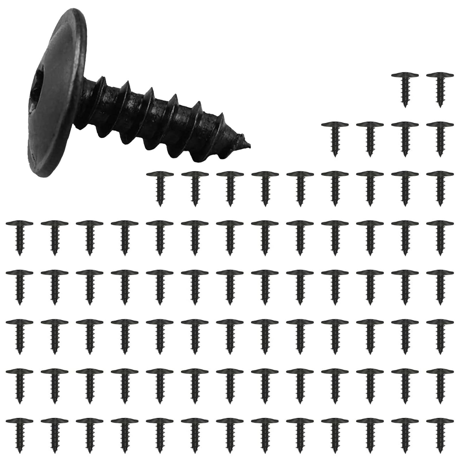 ANBOO 80 x M5 x 16 mm Black Torx Self-Tapping Screws for Car, Manganese Steel, Socket Head, 80 Pieces