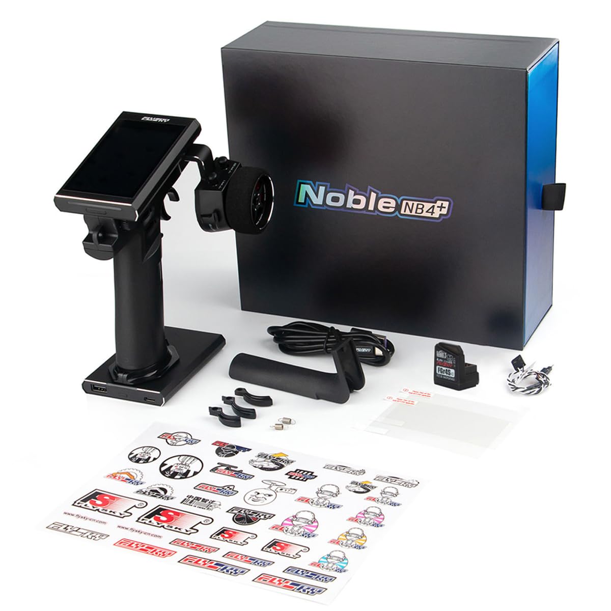 Photo 1 of Goolsky Flysky Noble NB4+ Radio Transmitter with FGr4S V2 Receiver, 2.4GHz 8CH 3.5" Color IPS Touch Screen Remote Controller for RC Car Boat