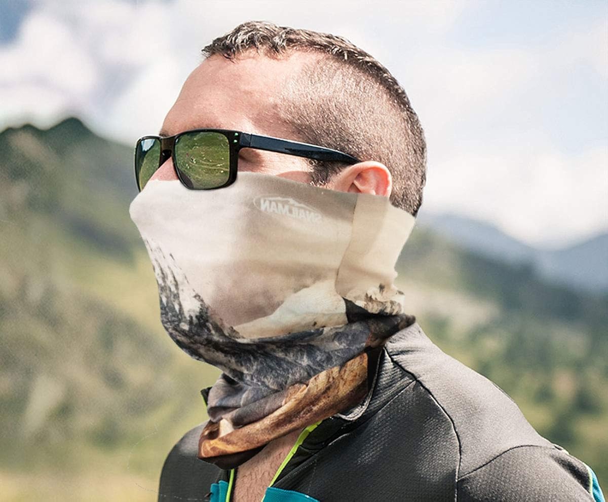 snailman Outdoor Multifunctional Headwear, UV Resistence Hiking Climbing Magic Scarf, Seamless Motorcycling Hairband, Street Sports Fishing Riding Face Bandana (Rock) at  Men’s Clothing store