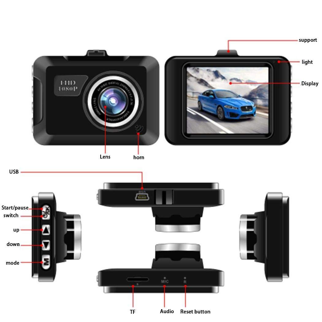 bommon HD 1080P Multi-Function Mini Driving Recorder 2.2 inch Display Screen On-Dash Video