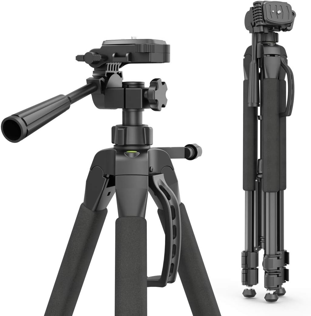 Hama "Action 165 3D" Camera Tripod Height 61-165 cm, 3-Way Ball Head, Rubber Feet & Spikes, Load-Bearing Capacity Up To 4kg