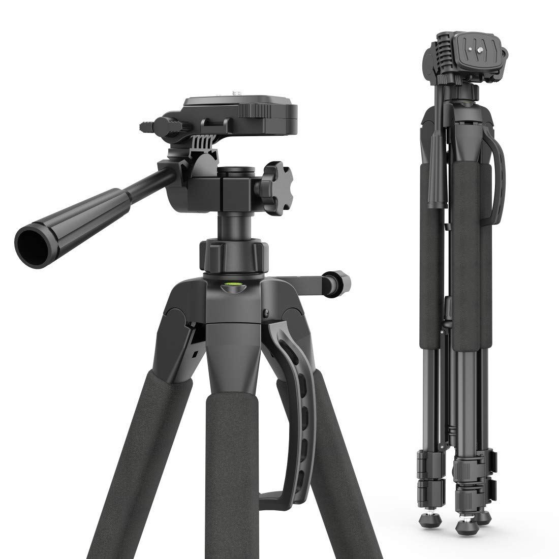 Hama "Action 165 3D" Camera Tripod Height 61-165 cm, 3-Way Ball Head, Rubber Feet & Spikes, Load-Bearing Capacity Up To 4kg, ('Light') Weight 1,320 g, incl. Carrying Bag - Black