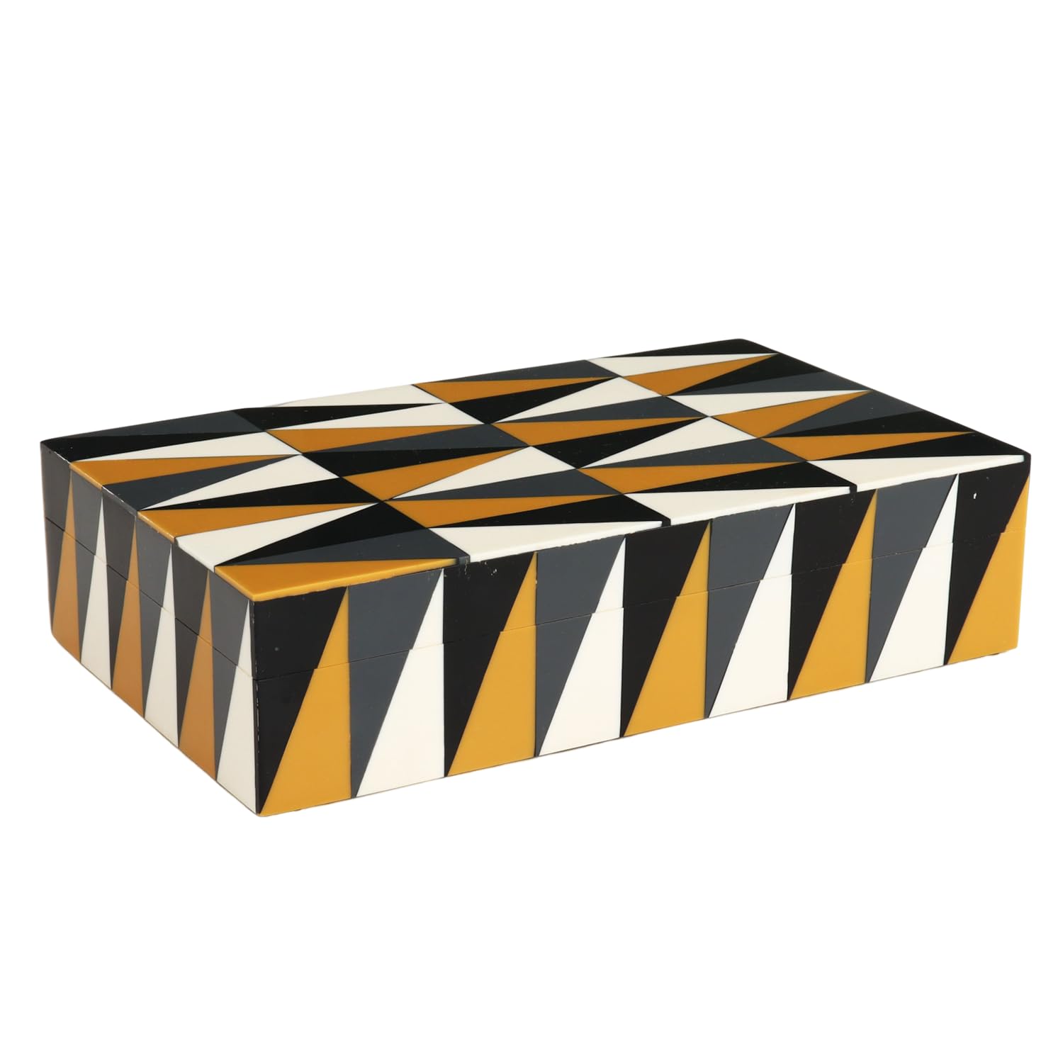 Handicrafts Home Large Decorative Storage Box with Lid, Coffee Table Storage Box, Decorative Remote Control Holder, Keepsake Storage Box for Living Room & Shelf Decor, Puzzle Guild 12 x 6 x 2