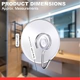 Navoys 12pk 40mm Suction Cup Hooks PVC Metal Window Glass Bath Kitchen Towel view 2
