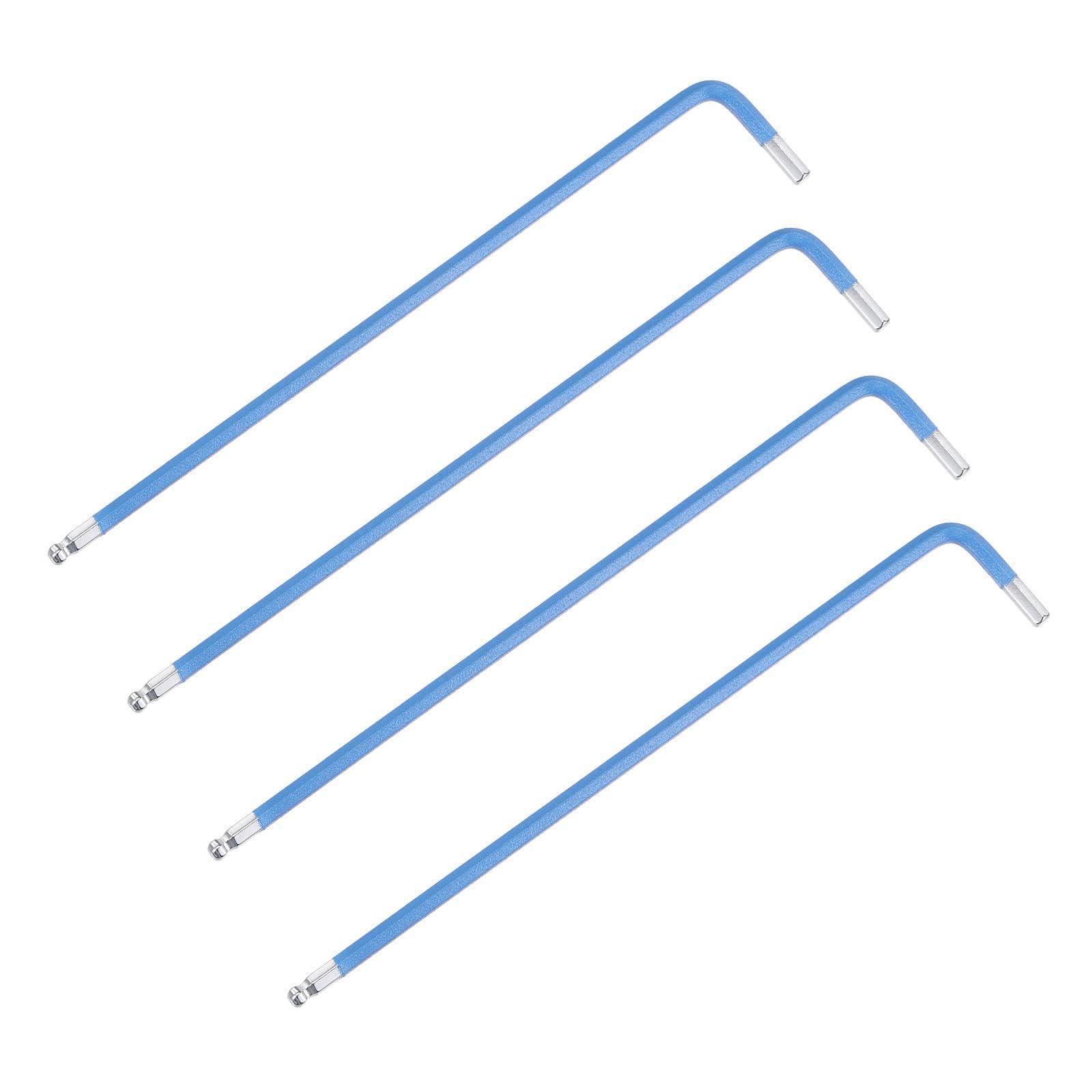 Unifizz 3mm Ball End Hex Key Wrench, L Shaped Long Arm Allen Wrench S2 Steel Repairing Tool 4 Pcs