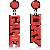 Game Day Earrings for Women, Acrylic Football Earrings Game Day Accessories Team Sports Fan Earrings Football Team Gifts