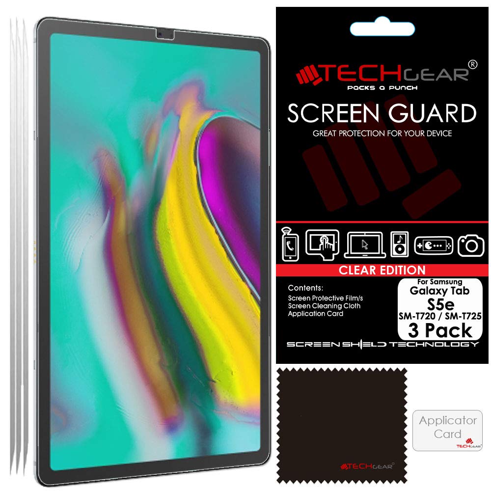 TECHGEAR [Pack of 3 Screen Protector Compatible with Samsung Galaxy Tab S5e 10.5" (SM-T720 / SM-T725), Ultra CLEAR Screen Protector Guard Cover