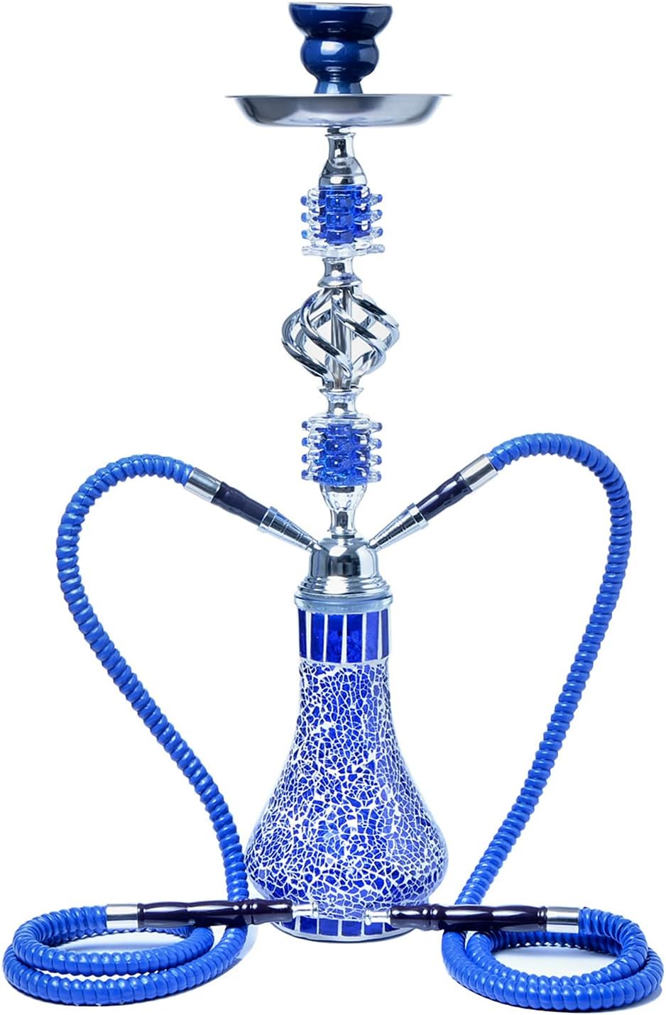 Integral Hookah Set, Glass Vase Base, Hookah Set with Colorful Glaze