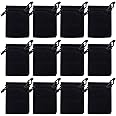 Nydotd 100pcs 2 X 2.8 inch Black Velvet Cloth Jewelry Pouches Velvet Drawstring Bags Christmas Candy Gift Bag Pouch for Wedding Favors Gifts, Event Supplies Party Favors