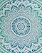 RAJRANG Large Mandala Tapestry for Bedroom and Living Room Wall Hanging Cotton Tapestries (Sea Green, Ombre, 90x84 Inch, Queen size)