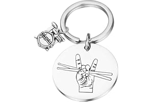 PLITI Drummer Gift Drummer Keychain Musician Gifts Drumstick and Drumkit Gifts Percussion Jewelry