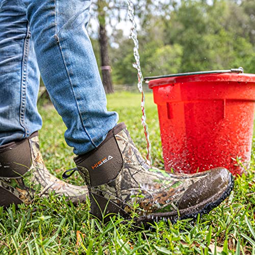 HISEA Excursion Pro Men's Rain Boots Ankle Height Rubber Neoprene