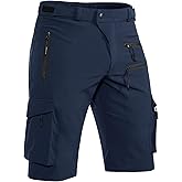 Men's Mountain Bike Shorts Stretch Hiking Cargo Shorts Quick Dry with Zipper Pocket for Bicycle Cycling Casual Golf