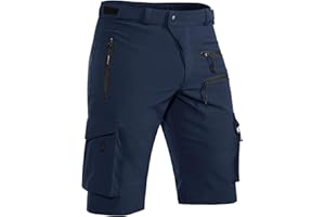 Hiauspor Men's Mountain Bike Shorts Stretch Hiking Cargo Shorts Quick Dry with Zipper Pocket for Cycling Casual Tactical
