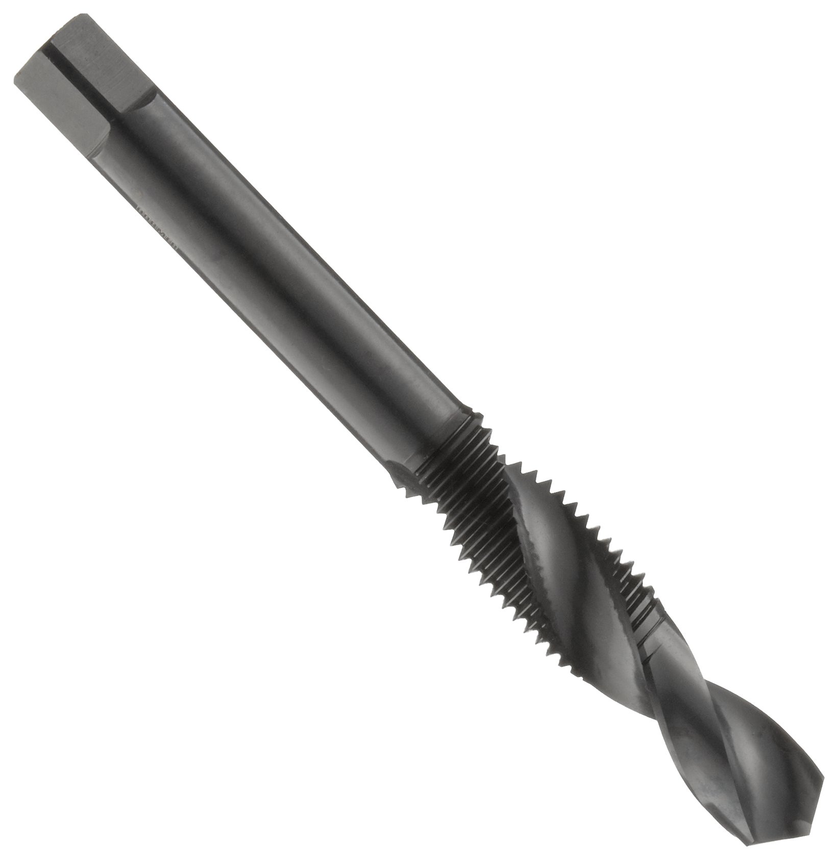 Dormer E650M16 Series E650 HSS 30° Spiral Flute Combination Drill Tap, Bright Finish, M16 x 2.00mm x 134mm