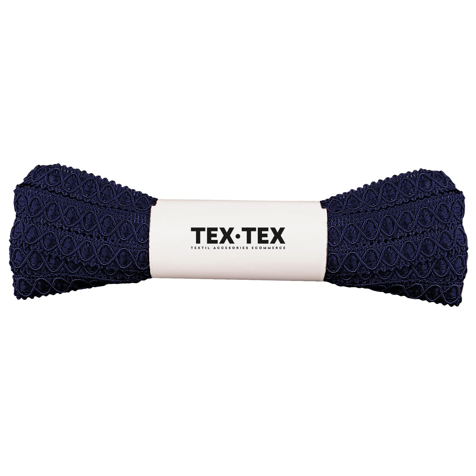 TEXTEX = Rayon-Berguilla Rhombus Gallon for Decoration and Customization of 12mm Wide Textile Garments. Pieces of 10 Meters - (Navy Blue)