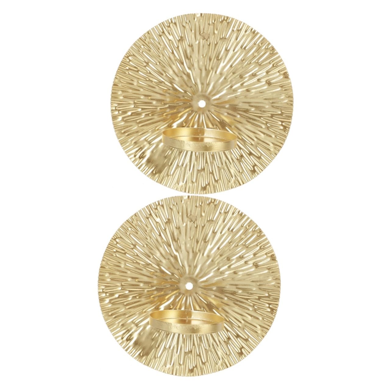 Alipis Gold Candle Holders 2Pcs Round Metal Wall Mounted Candle Holders for Home Decor Living Room Bedroom Sconces 6 Inch