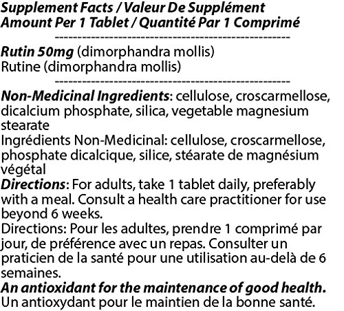 Rutin 50mg 90 Tablets [2 Bottles] by Total Natural, Anti-inflammatory, Help Absorb and Utilize Vitamin C, Improved Vascular Health, Vision Care