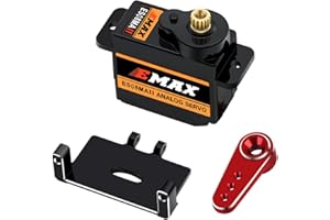 EPINON for AXIAL SCX24 Servo Metal Gear EMAX RC Servo Steering Servo with Servo Mount Bracket and Arm SCX24 Upgrade Parts (Red)
