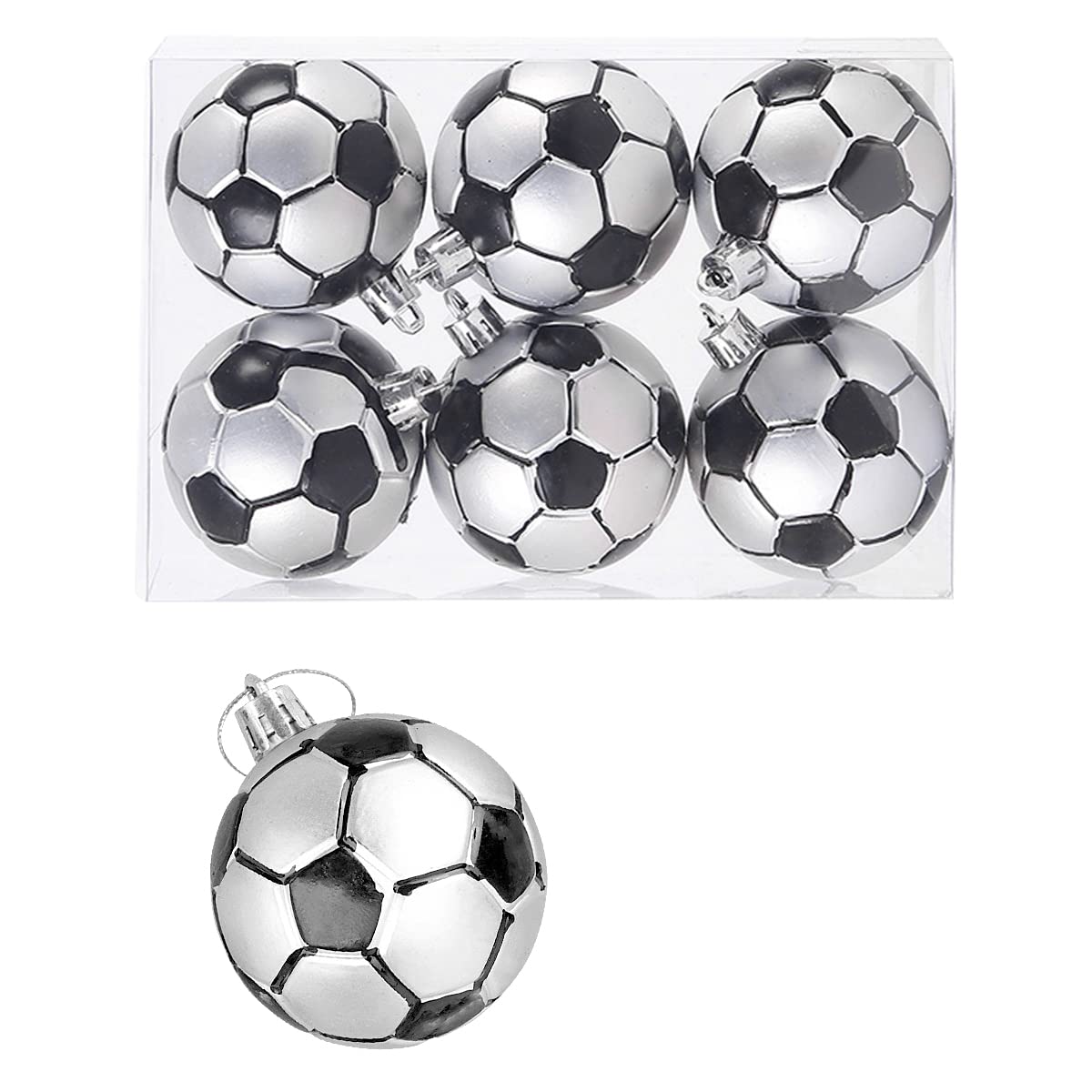 Jagowa 6Pcs Christmas Football Ball Set - 6cm - Gift Boxed - Perfect Party Supplies