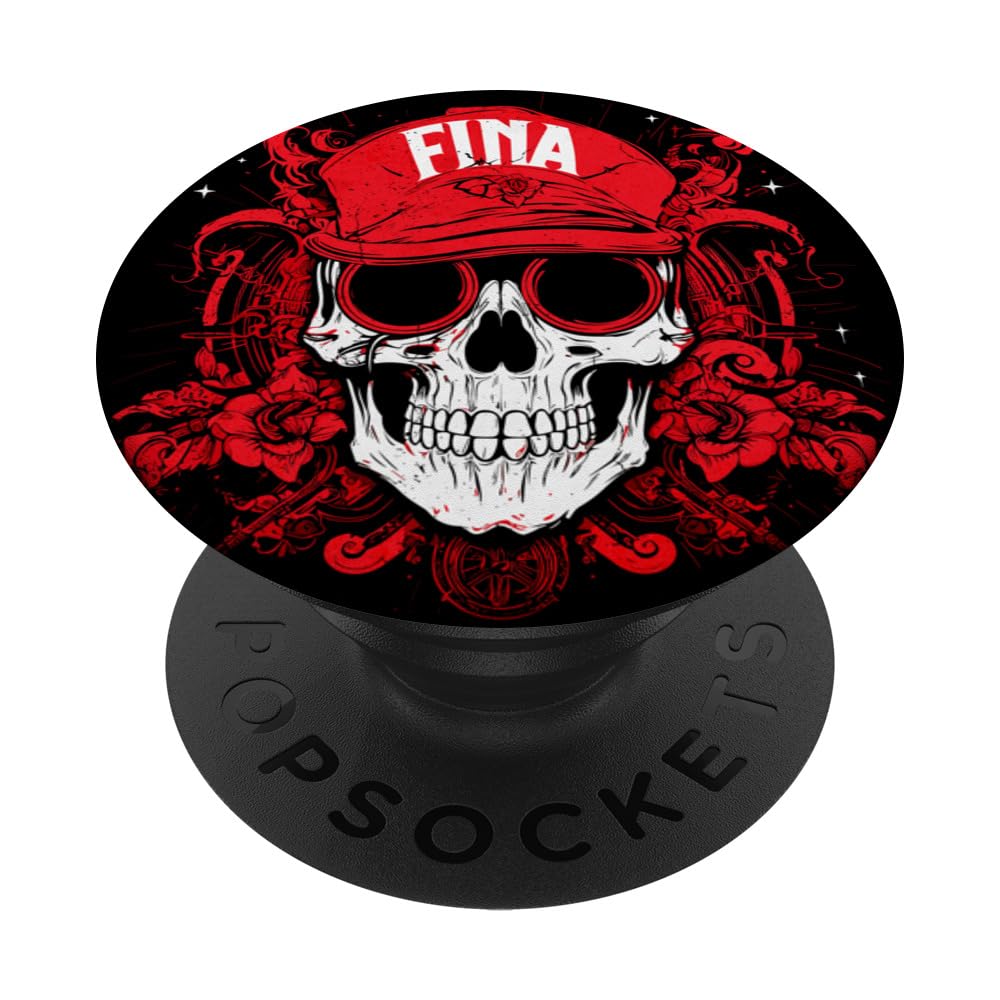 Items Personalized Skull with Fina Name PopSockets Swappable PopGrip