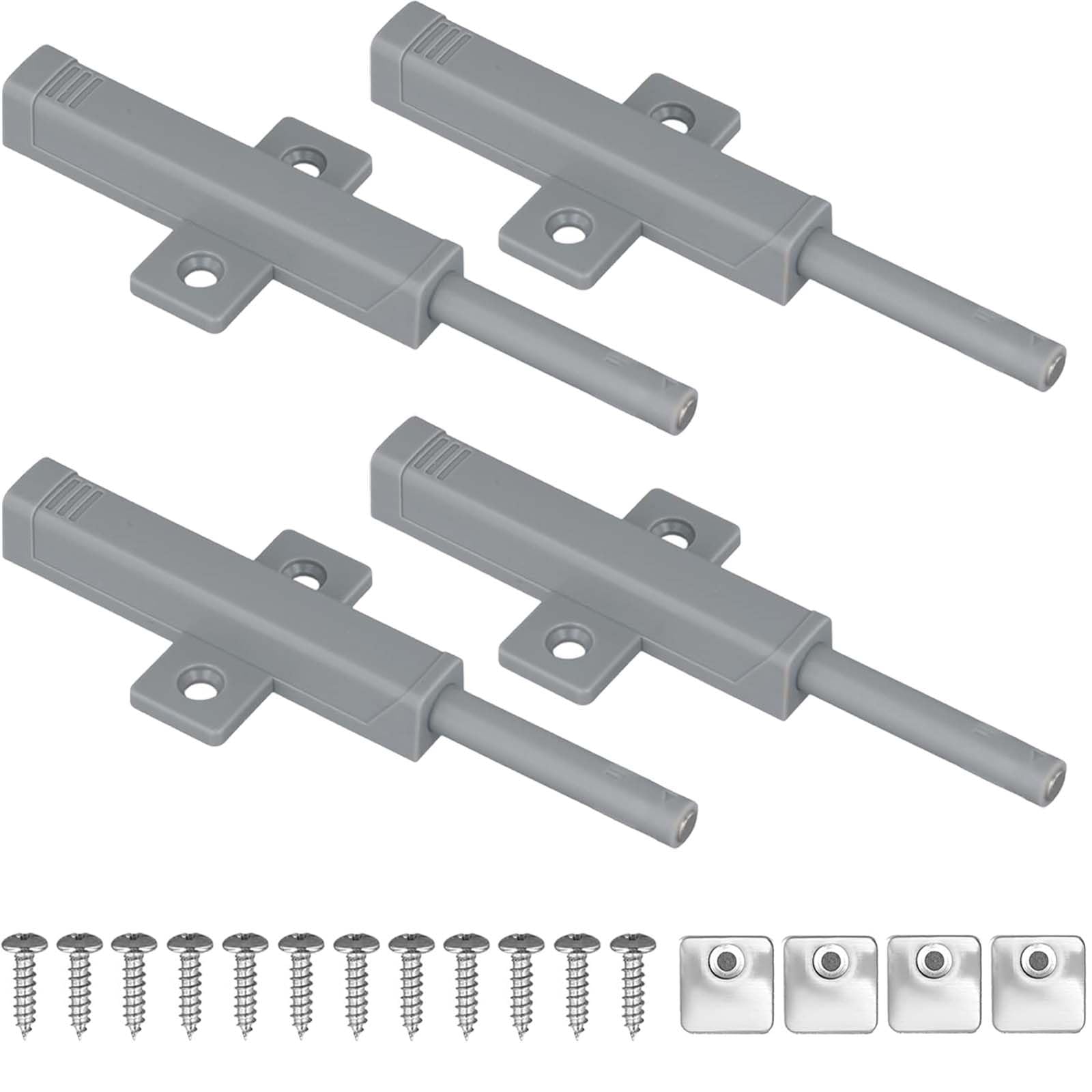 4 Pcs Push to Open Door Catches, Door Latch, for Various Furniture Cabinets and Sliding Furniture, Powerful and Durable Door Closers for Interior Door