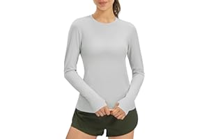 PERSIT Long Sleeve Workout Shirts for Women UPF 50+ Running Hiking UV Sun Protection T-Shirts Quick Dry Thumb Holes Outdoor Tops