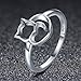 WOSTU 925 Sterling Silver Cat Rings Women Silver Rings Kitty Rings for Girls Valentine’s Day Birthday Gifts for her
