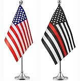 WXTWK 2 Pack USA Thin Red Line Desk Flag Small Mini