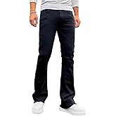 Men's Straight Leg Boot Cut Jeans Stretch Slim Fit Flared Jeans Light Wash Vintage Skinny Denim Pants