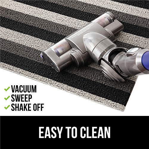 Gorilla Grip Heavy Duty Striped Doormat, Thick Bristles, Crush Proof