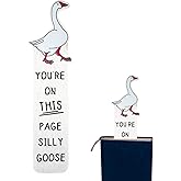 Silly Goose Bookmark, 5.12x1.57 Inch Funny Cute Silly Goose Book Marks Practical Fun Reading Accessories Women Office School Supplies for Bookish Gift Adults Kids Teens
