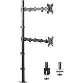 VIVO Extra Tall Vertically Stacked Dual Monitor Desk Mount Stand with 39 inch Stand-up Pole, Fully Adjustable Extended Arms, 