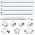 Powrocket 3 inch 15 Ft Mini Split AC Line Set Cover Kit,Decorative PVC Pipe Line Covers for Ductless Mini Split Air Conditioners and Heat Pumps,White