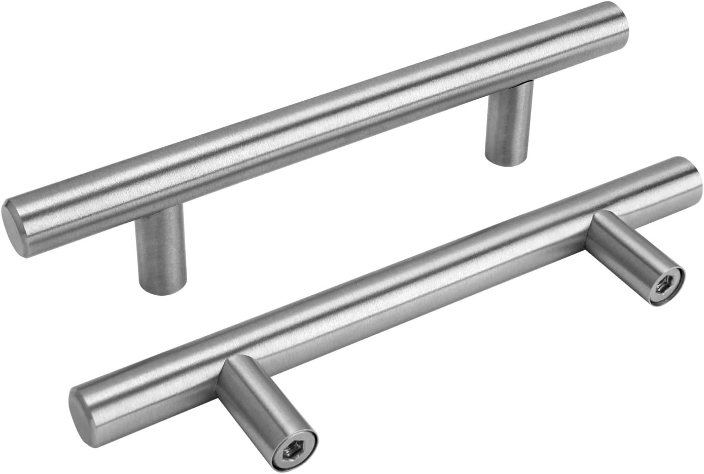 LS201BSS T Kitchen Cupboard Door Pull Handles Hollow Stainless Steel Furniture Handles Railing Handle with Screws Pack of 15