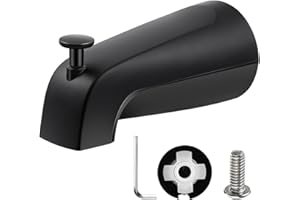 Enhon Slip on Tub Spout with Diverter, Compatible with American Standard 8888026.002 Tub Spout, Bathroom Bathtub Faucet, Fits 1/2 Copper Water Tube(5/8 Dia), 5/32 Hex Wrench(Matte Black,1)