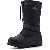 NORTIV 8 Men's Waterproof Winter Snow Boots Insulated | Fur Liner Lightweight Outdoor Tall Boots QUEBEC-M