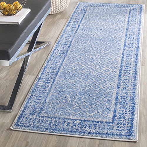 Safavieh Adirondack Collection ADR110D Silver and Blue Vintage Distressed Runner (2'6" x 6')