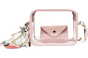 lifwimner Clear Crossbody Bag Stadium Approved Clear Shoulder Purse with Adjustable Strap Wristlet Clutch for Concert Sports
