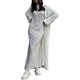 Unybwonn Long Cardigans for Women Fuzzy Lightweight Open Front Knit Sweater Maxi Cover up Long Sleeve Duster Cardigan