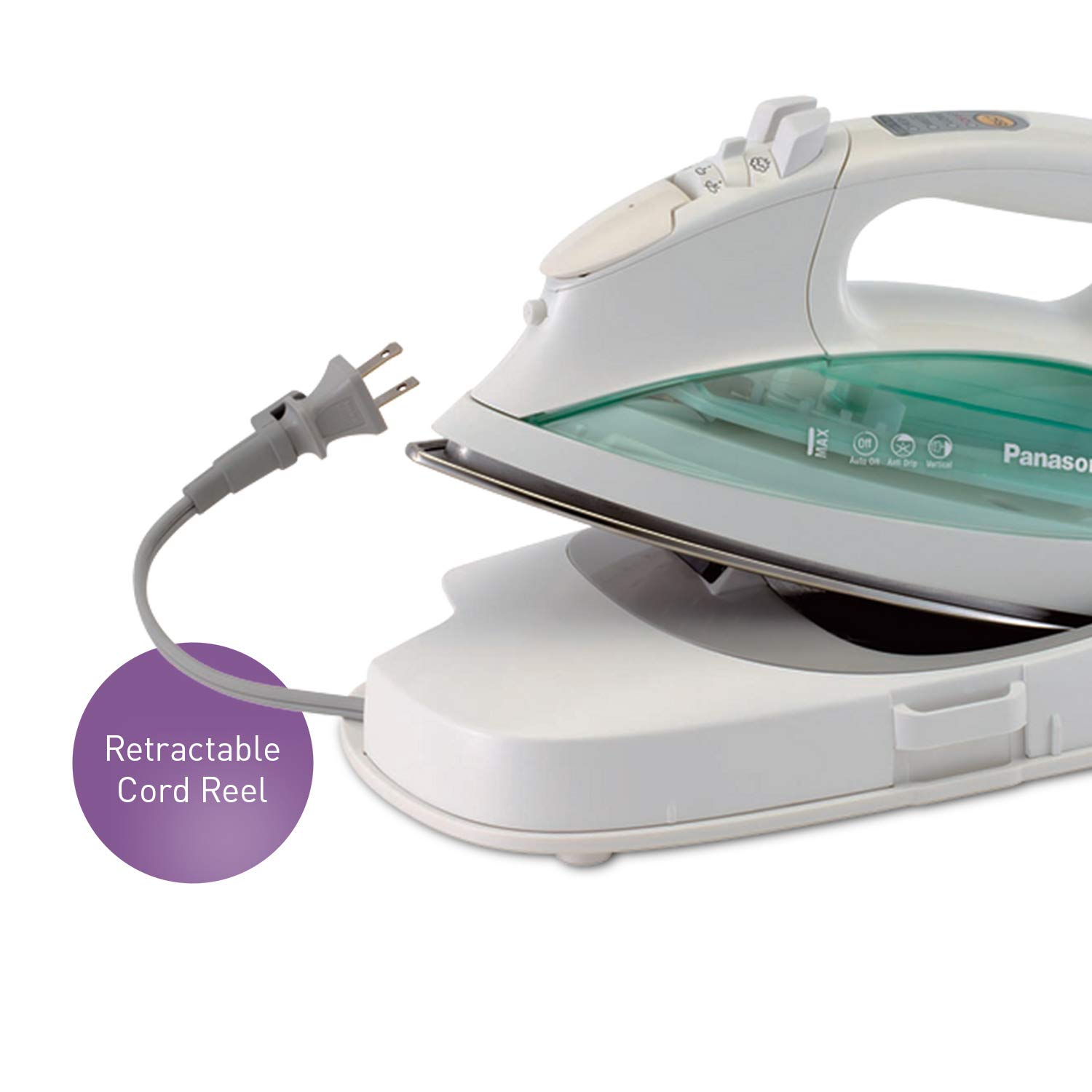 Panasonic Cordless Iron, 1500W Steam/Dry Iron with Contoured Stainless