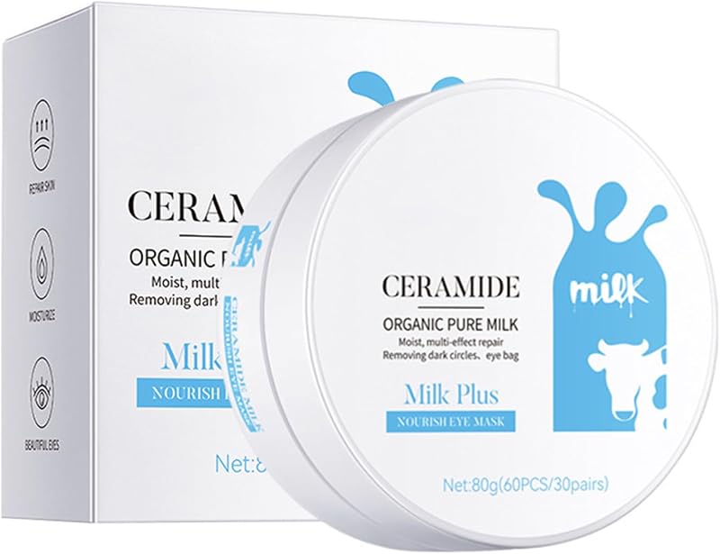 CENMOO Milk Under Eye Patches 30 Pairs Gel Eye Masks for Puffiness Moisturising