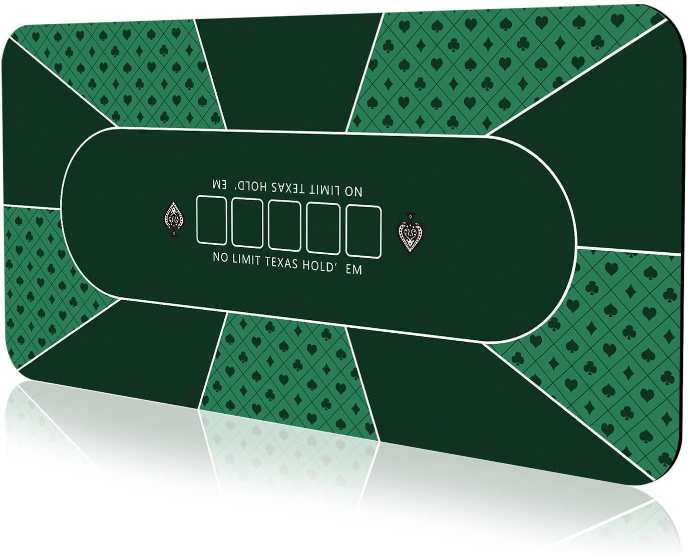 Poker Mat 180×90cm, 10 Players Texas Hold'em Poker Rubber Mat Poker Topper for Tables, Folding Portable Poker Table Top Layout w/Carrying Bag for Poker Games, Blackjack — image 1