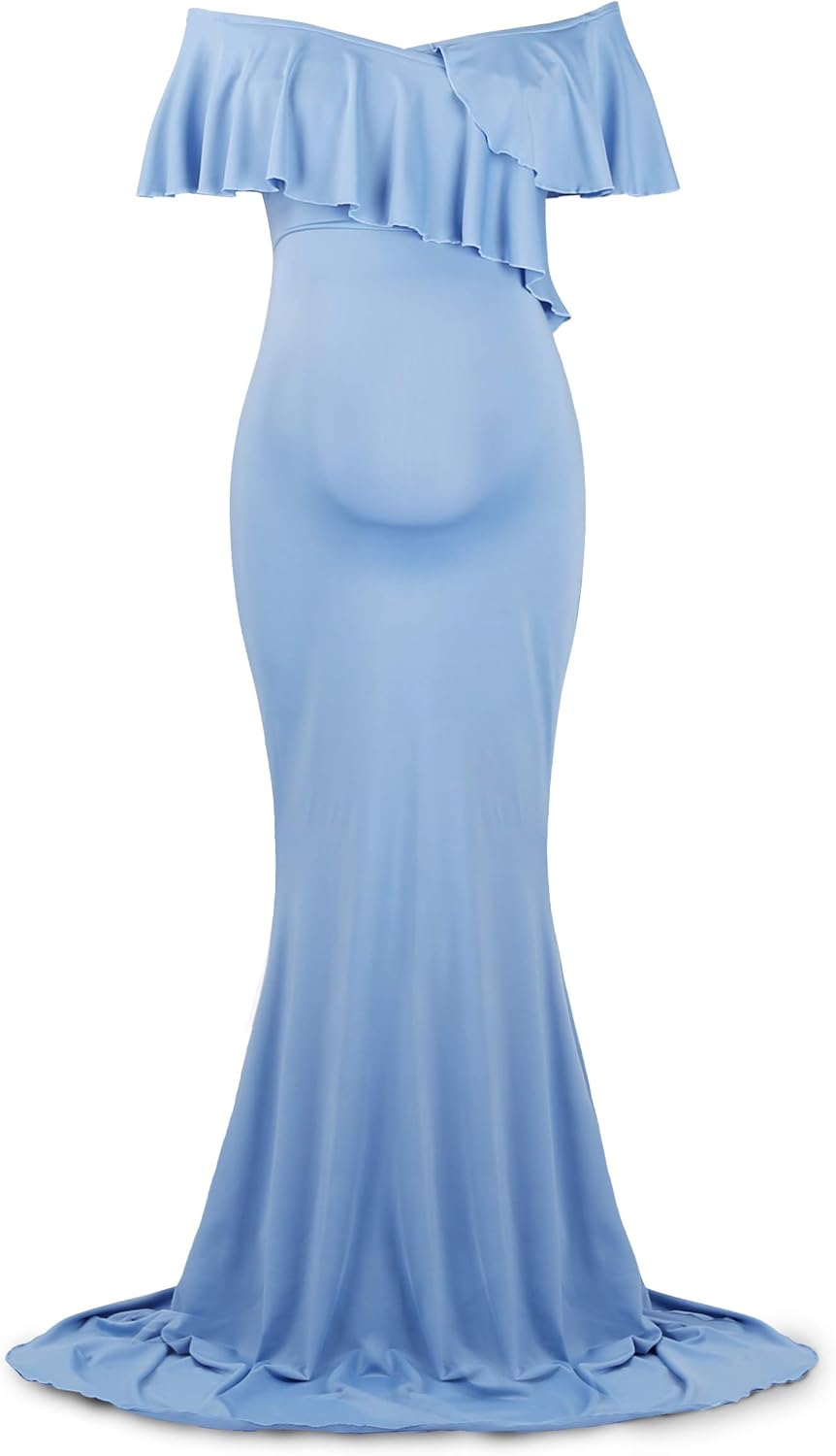 Dance Fairy Molliya Maternity Long Dress Women Ruffle Stretchy Sleeveless Maxi Dress at  Women’s Clothing store