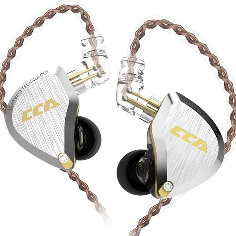 CCA C12 In Ear Earphones 5BA 1DD Hybrid Drivers Wired Sport Earbuds Headphones Stereo Gaming Headset HiFi Clear Sound for Musician Audiophile Singer DJ