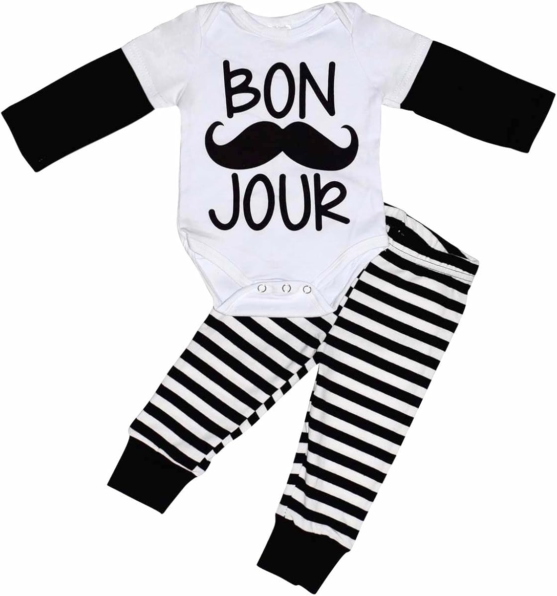 Unique Baby Boys 2 Piece Mustache Movember Outfit (6 Months