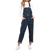 Vetinee Womens Classic Adjustable Straps Pockets Denim Bib Overalls Jeans Pants