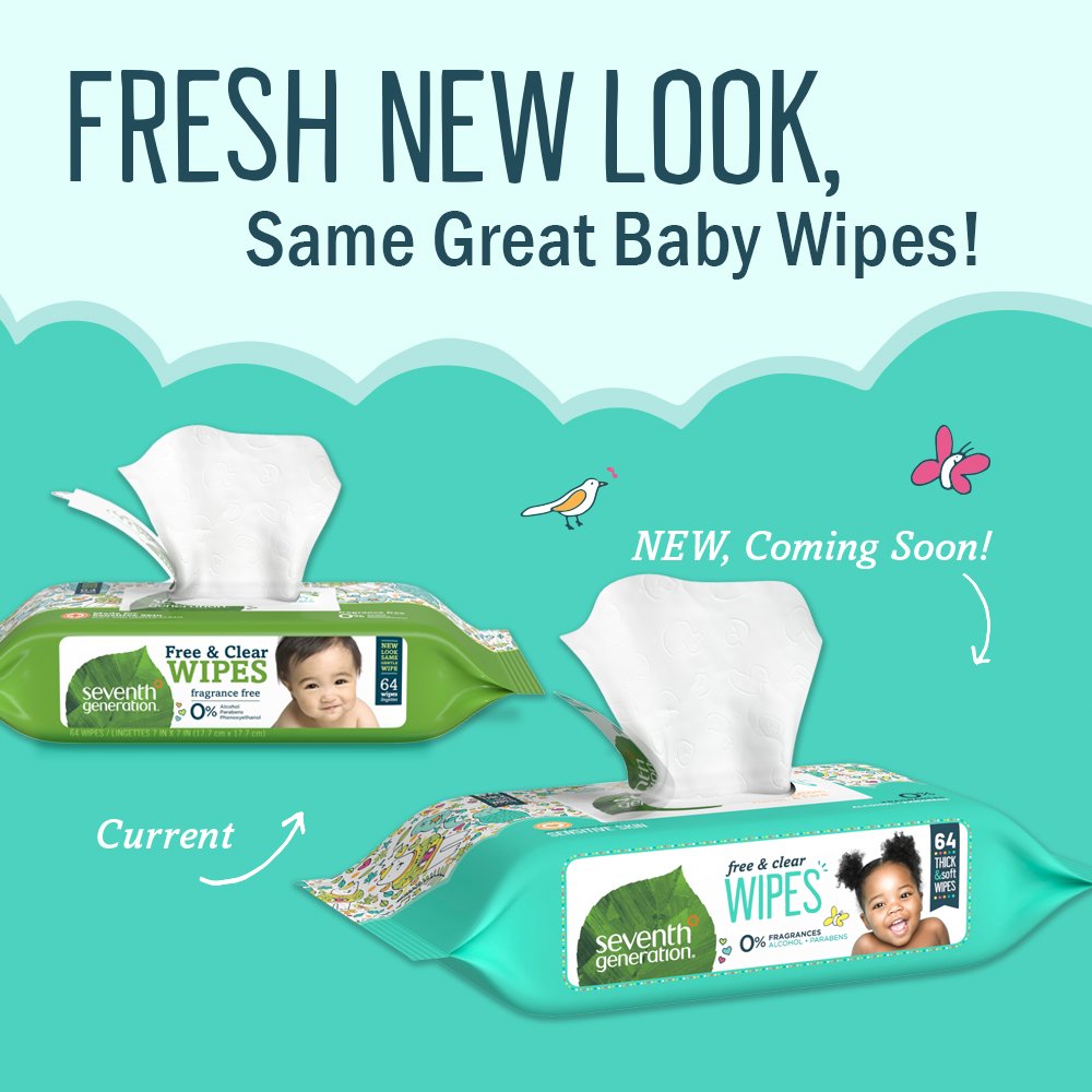 Seventh Generation Thick Strong Free and Clear Baby Wipes Refill, Pack