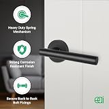 EAI Oliena Black Door Handles Latch Set 6 Pairs 64mm Hinges 54mm Rose view 4